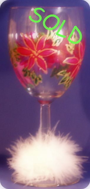 Poinsettia Penache- wineglass